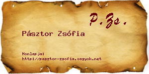 Pásztor Zsófia névjegykártya