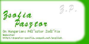 zsofia pasztor business card